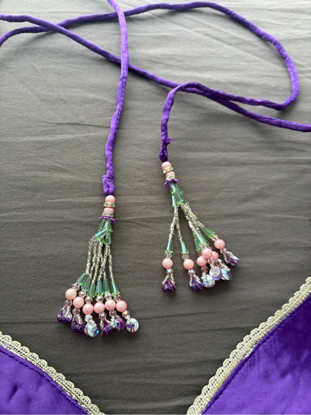 Royal Purple Embellished Bridal Lehenga Set - Picture 8 of 10